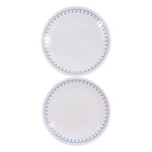 Vtg 1970s Corelle Livingware Snowflake Blue Garland Dinner Plate 10.25&quot; Lot of 2 - £13.27 GBP