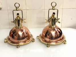 Spot Cargo Pendent Nautical Vintage Style Copper &amp; Brass Hanging New Light 2 Pcs - £493.93 GBP