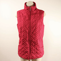 GNW Great Northwest Indigo Womens Quilted Vest Jacket M Medium Red Zip Front - £14.29 GBP
