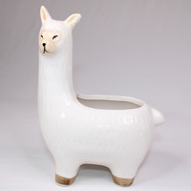 LLAMA Succulent Planter Ceramic White Alpaca Decor Animal Cactus Vase Or Pot - £8.55 GBP