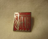 Vintage REACH rectangle Pin: Silver w/ Red accent - £5.59 GBP