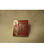 Vintage REACH rectangle Pin: Silver w/ Red accent - £5.47 GBP