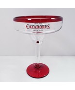 Tequila Cazadores Hand-Blown Red Rim 10 oz. Margarita Glass - £13.42 GBP