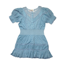 NWT LoveShackFancy Jaislyn Mini in Blue Bonnet Polka Dot Ruffle Cotton Dress L - £124.13 GBP