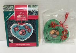 VTG 1990 Rare Hallmark Ornament Our First Christmas Together Embroidered Heart - £16.08 GBP