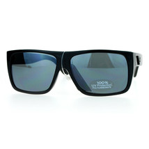 Clásico Hombre Gafas de Sol Negras Plástico Cuadrado Rectangular Marco UV 400 - £7.87 GBP