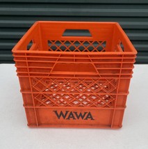 Vtg.  Milk Crate WAWA Quality Heavy Duty Crate 13&quot; X 13&quot; x11&quot; Orange - £29.03 GBP