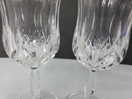 Set 2 Royal Doulton 24% Cut Lead Crystal Wine Glasses Goblets 6 5/8” G05 - £15.61 GBP