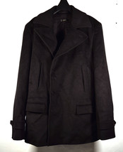 Diwon Black Double Breasted Camel Hair Wool Military Peacoat Jacket XL - £396.64 GBP