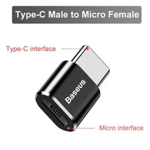 Baseus Usb To Type C Otg Adapter Usb USB-C Male To Mi Usb Type-c Female Converter - £5.78 GBP