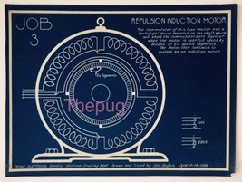 1928 Blueprint Job 3 Repulsion Induction Motor John Stuffers Coyne Elect... - $35.00