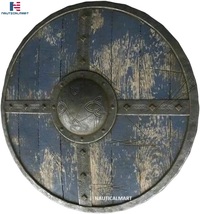 Viking Shield 30&quot; Battle-Ready Shield Wooden Shield Heavy Metal Fittings Shield  - £172.04 GBP