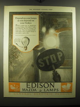 1923 G.E. Edison Mazda Lamps Ad - Depend on your lamps - £14.00 GBP