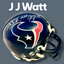 JJ WATT AUTOGRAPHED SIGNED HOUSTON TEXANS FOOTBALL MINI HELMET wAP/COA - $2,094.41 MXN