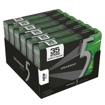 Full Box 6x Packs 5 Gum Tasty Spearmint Rain Flavor ( 35 Sticks Per Pack ) - £27.31 GBP