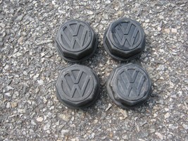 Genuine VW MK1 Rabbit Beetle Center Caps hubcaps black - $37.09
