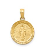 14K Yellow Gold Miraculous Medal Pendant Charm Jewerly 20mm x 13mm - £78.85 GBP