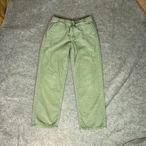 Empyre Mens Pants Extra Small Green Corduroy Sweatpant Skater Y2K Skateb... - $24.98