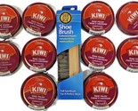 Horse Hair Shoe Brush &amp; KIWI Shoe Polish, Cordovan 1.125 oz (Pack of 10) - £31.06 GBP