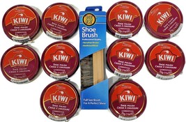 Horse Hair Shoe Brush &amp; KIWI Shoe Polish, Cordovan 1.125 oz (Pack of 10) - £31.28 GBP