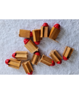 NATIVITY CAROUSEL WOOD LILLIAN VERNON CHRISTMAS PYRAMID 10 RED FENCE POST - $333.17 MXN