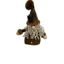 Burlap Christmas Santa Doll Primitive Look Winter Decor Hanna&#39;s Handiworks - $16.03