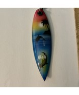 BALI INDONESIA SURFBOARD SOUVENIR KEYCHAIN TRAVEL WOOD - $4.90