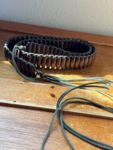 Gently Used Dark Wood Barrel Bead &amp; Brown Cord Belt – 28 inches long not... - £8.28 GBP