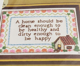 Vtg Jiffy Stitchery &quot;A Healthy, Happy Home&quot; Beginning Kit Linda Courtney #634 - £19.38 GBP