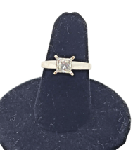 1.01ct Solitaire Princess Diamond Engagement Ring 14K White Gold - £2,223.09 GBP