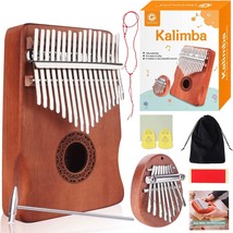 Genround Kalimba Thumb Piano &amp; Finger Instrument Bundle, 17 Keys &amp; 8 Key... - £31.37 GBP
