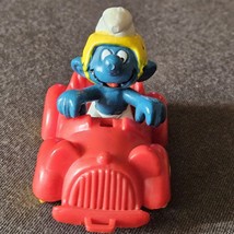 1979 The Smurfs Red Car Super Smurf Racing Vehicle  - $14.85