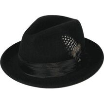 Men Bruno Capelo Dress Hat Australian Wool Crushable Fedora Giovani Un100 Black image 2