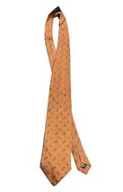 Nick Hilton NH 1888 Men&#39;s Orange Paisley  Tie 100% Silk Made In Italy B2 - £10.19 GBP