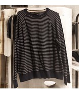 Banana Republic Pullover Sweater Crew Neck Mens L Navy Striped Cotton Ca... - €15,17 EUR