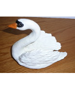 Vintage Figurine Swan Beautiful Chalk White 6 X 5 1/2 X 3 Mini - £3.49 GBP