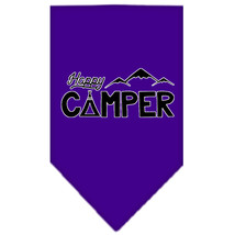 Happy Camper Screen Print Bandana Purple Size Large - £9.11 GBP