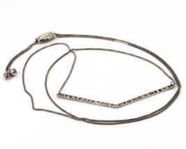 Retired Silpada Sterling Textured Chevron Sliding Clasp APEX Necklace N3437 - £27.48 GBP