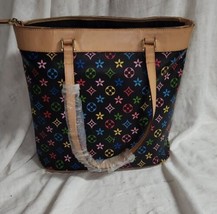 Funky Multi Color Handbag Purse Tote Rainbow Colorful - £19.74 GBP