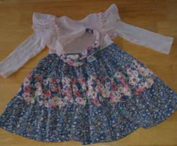 BONNIE JEAN ADORABLE RAYON/POLY/SPAND.DRESS W/HEADBAND-GENTLY WORN-NICE - $16.36 CAD