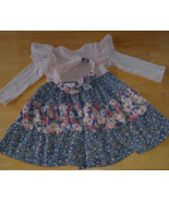 BONNIE JEAN ADORABLE RAYON/POLY/SPAND.DRESS W/HEADBAND-GENTLY WORN-NICE - $11.99