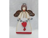 Russ Wooden Angel Holding Hearts 7&quot; Home Decor - £18.21 GBP