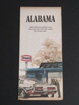 1973 Texaco Gas Oil Alabama Vintage Foldable Paper Travel Guide Road Map  - $7.99