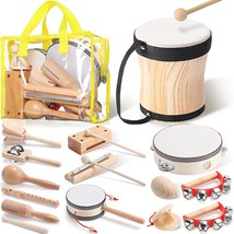 Chumia Kids Musical Instruments Set Wooden Percussion Instruments, Drum,13 Pcs - £54.79 GBP