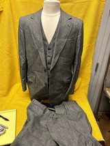 Vintage Walter Morton 3 pc wool houndstooth men’s suit 44L - £98.69 GBP
