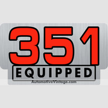 Ford 351 Equipped Engine Size Silver Foil Sticker - £5.21 GBP