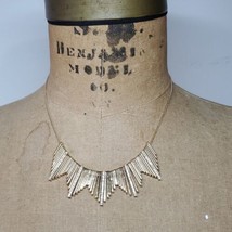 Bay to Baubles Necklace 16-19 Iver Mini Fringe Collar Gold Tone Rhinestone Snake - $23.52