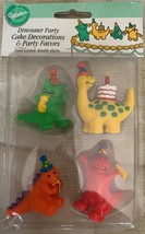 Wilton Dinosaur Party Cake Decorations &amp; Party Favors Set of 4 Vintage 1994 - £7.96 GBP