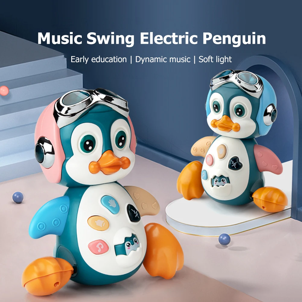 Baby Musical Penguin Crawling Toys Infant Moving Walking Dancing Interactive - £16.27 GBP+
