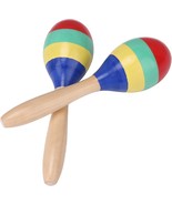 2Pcs Color Wooden Orff Sand Ball Maraca Percussion Hand-Cranked Musical - €33,92 EUR